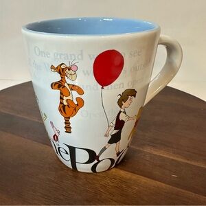 Disney Winnie the Pooh Mug Tigger, Piglet, Christopher Robin Blue Interior